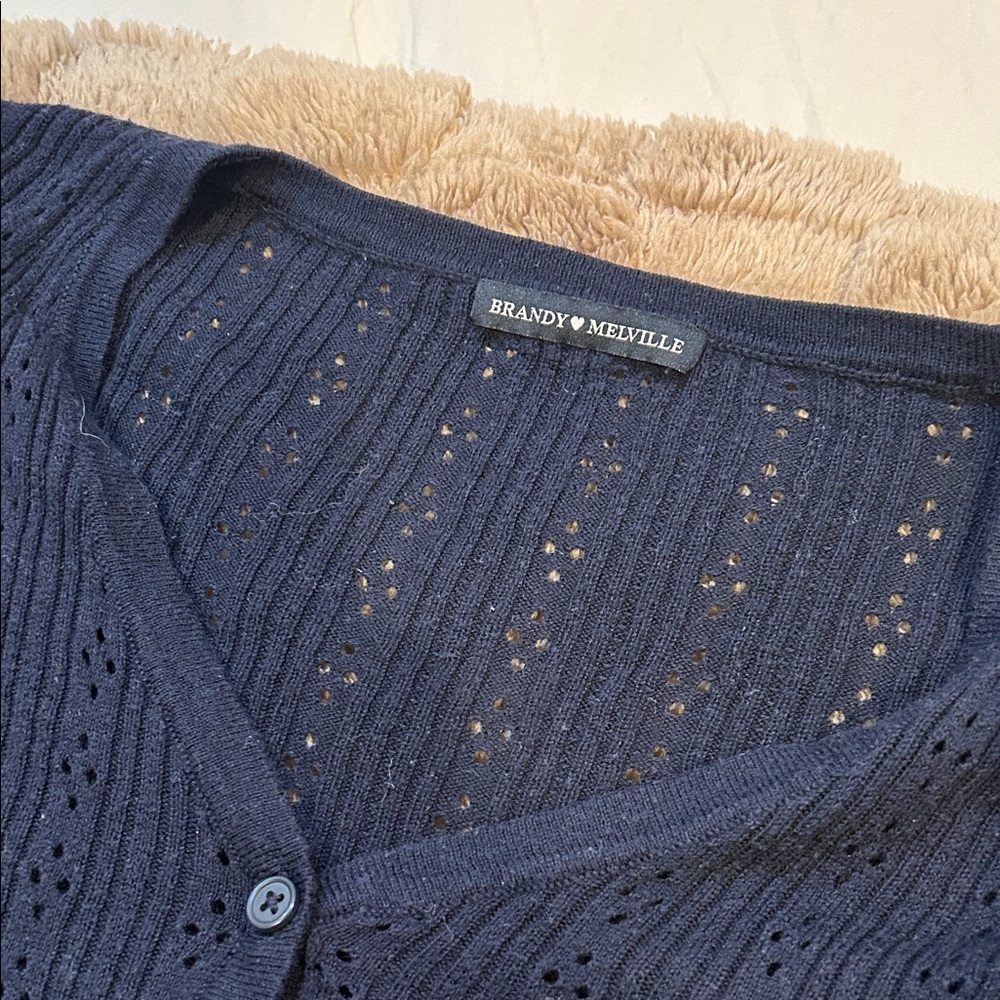 Brandy Melville Navy Button-Up Cardigan - Picture 2 of 3